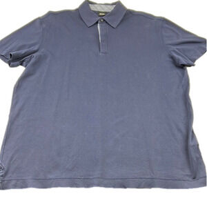 Boss Men's navy blue collared polo golf shirt size large